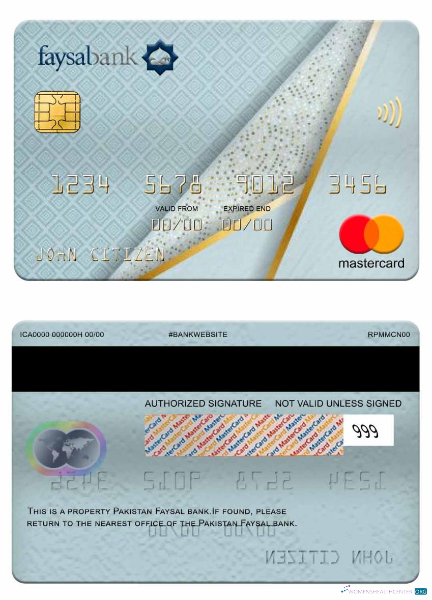 Download Pakistan Faysal bank mastercard Photoshop template